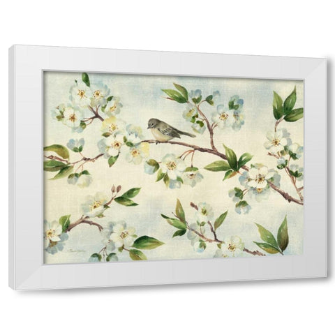 Cherry Bloom Landscape White Modern Wood Framed Art Print by Gladding, Pamela