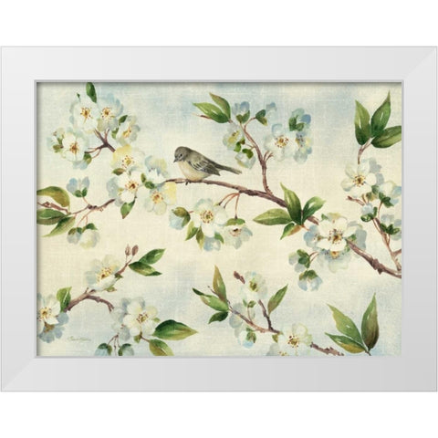 Cherry Bloom Landscape White Modern Wood Framed Art Print by Gladding, Pamela
