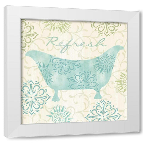 Refresh and Relax Bath I White Modern Wood Framed Art Print by Lyon, Rebecca