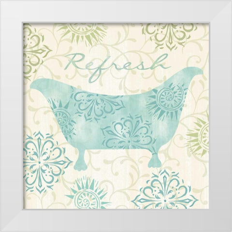 Refresh and Relax Bath I White Modern Wood Framed Art Print by Lyon, Rebecca