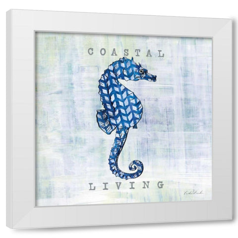 Indigo Sea Creatures I White Modern Wood Framed Art Print by Dundon, Caitlin