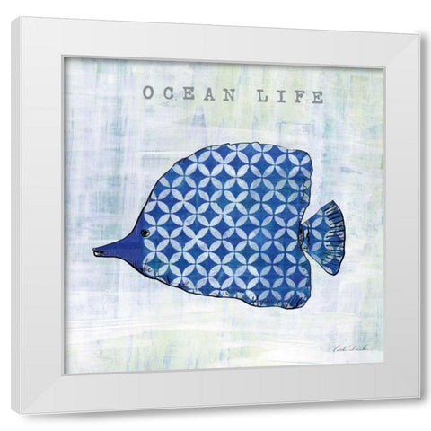 Indigo Sea Creatures II White Modern Wood Framed Art Print by Dundon, Caitlin