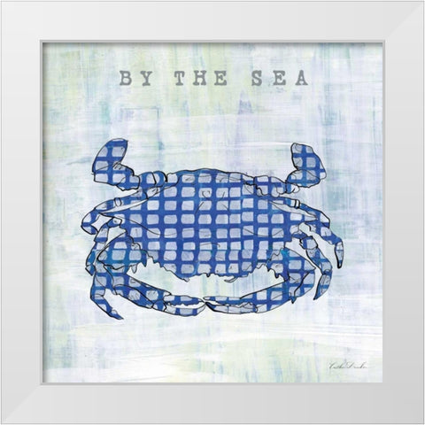 Indigo Sea Creatures III White Modern Wood Framed Art Print by Dundon, Caitlin