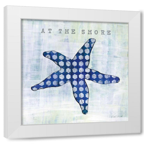 Indigo Sea Creatures IV White Modern Wood Framed Art Print by Dundon, Caitlin