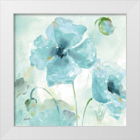 Watercolor Garden Blue I White Modern Wood Framed Art Print by Tre Sorelle Studios