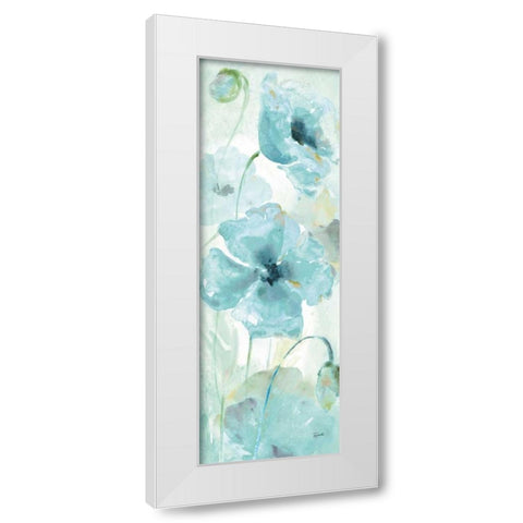 Watercolor Garden Blue Panel I White Modern Wood Framed Art Print by Tre Sorelle Studios