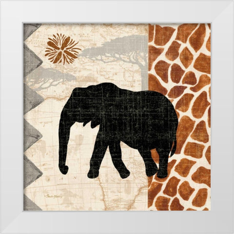 Safari Jungle II White Modern Wood Framed Art Print by Gladding, Pamela