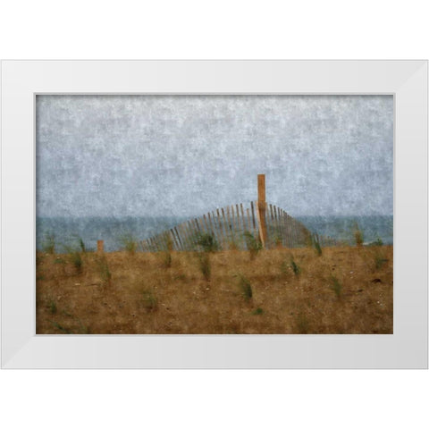 Sandy Beach White Modern Wood Framed Art Print by Romita, Denise