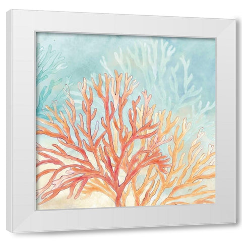 Coral Reef III White Modern Wood Framed Art Print by Coulter, Cynthia