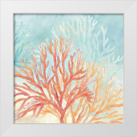 Coral Reef III White Modern Wood Framed Art Print by Coulter, Cynthia