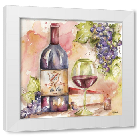 Watercolor Wine I White Modern Wood Framed Art Print by Tre Sorelle Studios