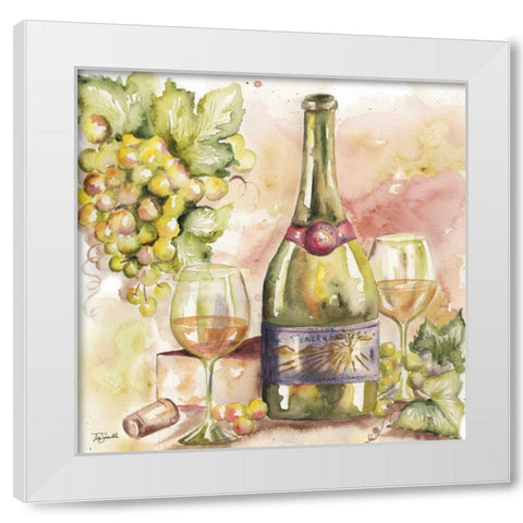 Watercolor Wine II White Modern Wood Framed Art Print by Tre Sorelle Studios