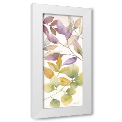 Watercolor Leaves Panel I White Modern Wood Framed Art Print by Coulter, Cynthia