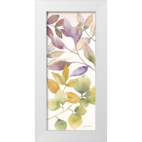 Watercolor Leaves Panel I White Modern Wood Framed Art Print by Coulter, Cynthia