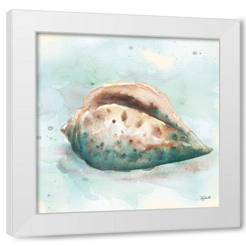 Watercolor Shells I White Modern Wood Framed Art Print by Tre Sorelle Studios