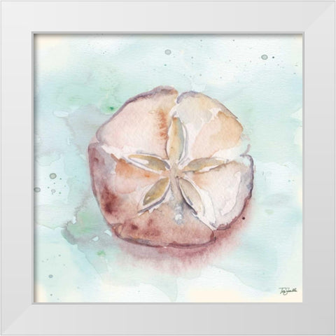 Watercolor Shells V White Modern Wood Framed Art Print by Tre Sorelle Studios