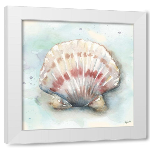 Watercolor Shells VI White Modern Wood Framed Art Print by Tre Sorelle Studios