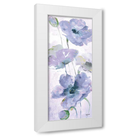 Watercolor Garden Purple Panel II White Modern Wood Framed Art Print by Tre Sorelle Studios