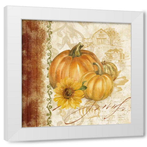 Harvest Time I White Modern Wood Framed Art Print by Gladding, Pamela