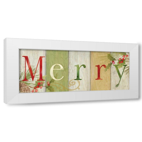 Merry Rustic Sign I White Modern Wood Framed Art Print by Coulter, Cynthia