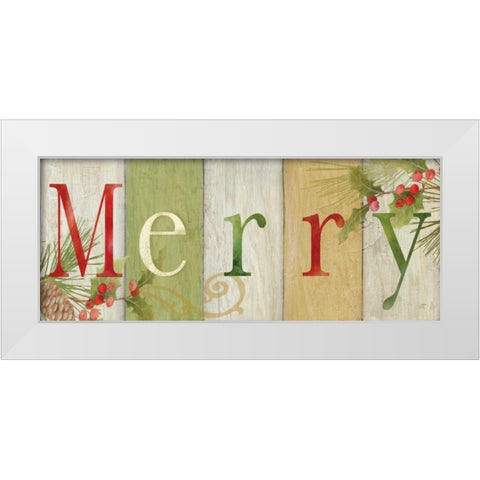 Merry Rustic Sign I White Modern Wood Framed Art Print by Coulter, Cynthia