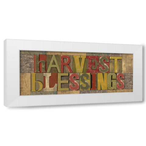 Harvest Blessings Printer Block Panel White Modern Wood Framed Art Print by Reed, Tara