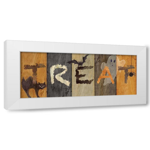 Halloween Treat White Modern Wood Framed Art Print by Coulter, Cynthia