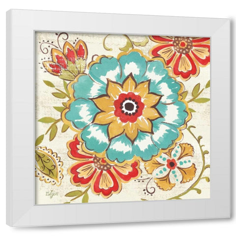 Boho Florals II White Modern Wood Framed Art Print by Lyon, Rebecca