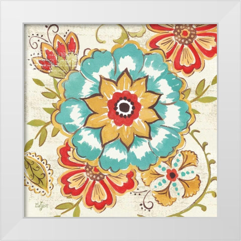 Boho Florals II White Modern Wood Framed Art Print by Lyon, Rebecca