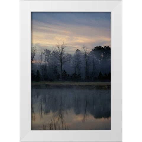 Misty Morning White Modern Wood Framed Art Print by Romita, Denise