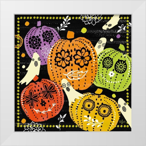 Pumpkin Patch II White Modern Wood Framed Art Print by Lyon, Rebecca