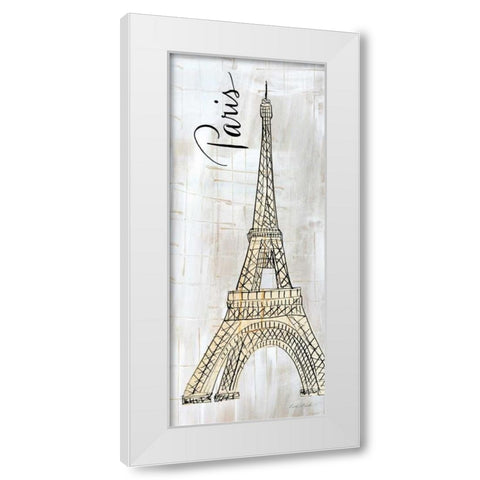 Around the World Panel I White Modern Wood Framed Art Print by Dundon, Caitlin