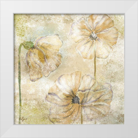 Poppy Passion Neutral II White Modern Wood Framed Art Print by Lyon, Rebecca