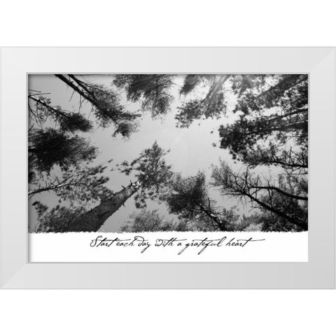 Start Each Day White Modern Wood Framed Art Print by Romita, Denise