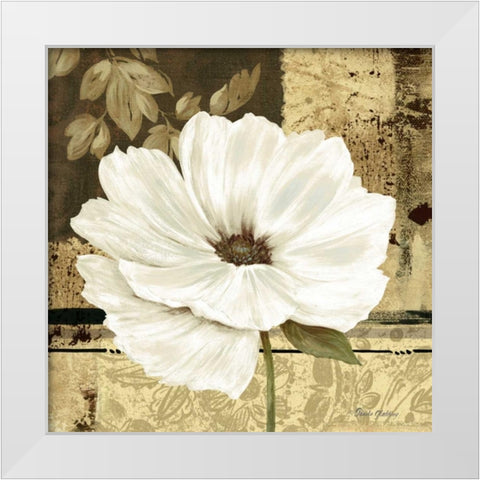Poppies in Grey I White Modern Wood Framed Art Print by Gladding, Pamela