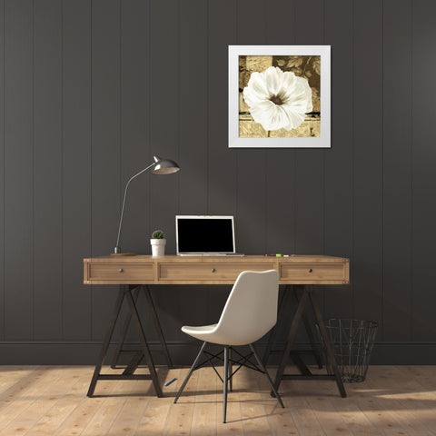 Poppies in Grey II White Modern Wood Framed Art Print by Gladding, Pamela