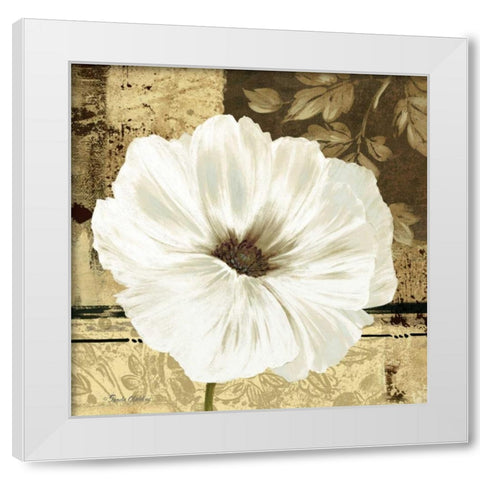 Poppies in Grey II White Modern Wood Framed Art Print by Gladding, Pamela