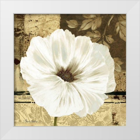 Poppies in Grey II White Modern Wood Framed Art Print by Gladding, Pamela
