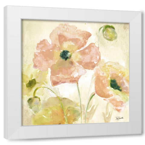 Watercolor Blush I White Modern Wood Framed Art Print by Tre Sorelle Studios