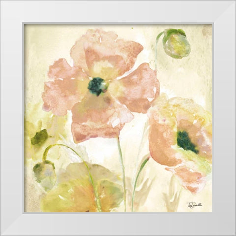 Watercolor Blush I White Modern Wood Framed Art Print by Tre Sorelle Studios