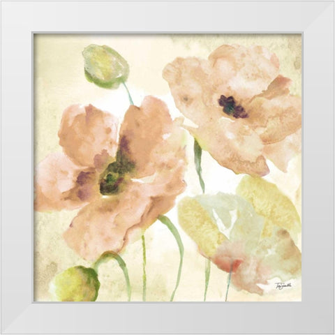 Watercolor Blush II White Modern Wood Framed Art Print by Tre Sorelle Studios