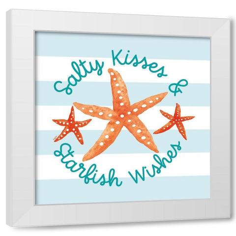 Coral Aqua III White Modern Wood Framed Art Print by Reed, Tara