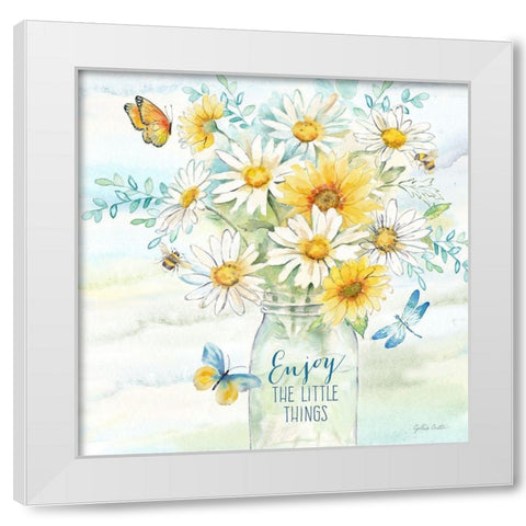 Daisy Days III White Modern Wood Framed Art Print by Coulter, Cynthia