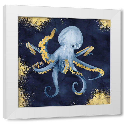 Deep  Blue Sea VI Navy Gold White Modern Wood Framed Art Print by Reed, Tara