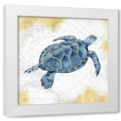 Deep  Blue Sea VII White Gold White Modern Wood Framed Art Print by Reed, Tara