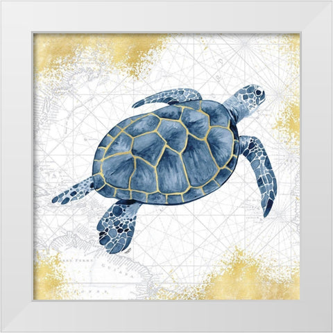 Deep  Blue Sea VII White Gold White Modern Wood Framed Art Print by Reed, Tara