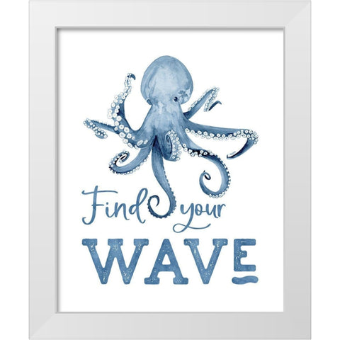 Deep  Blue Sea IX on White White Modern Wood Framed Art Print by Reed, Tara