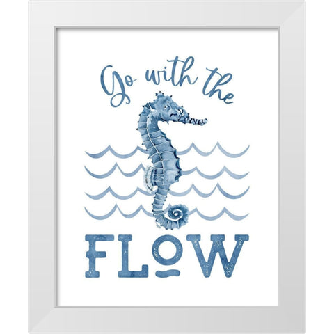 Deep  Blue Sea XII on White White Modern Wood Framed Art Print by Reed, Tara