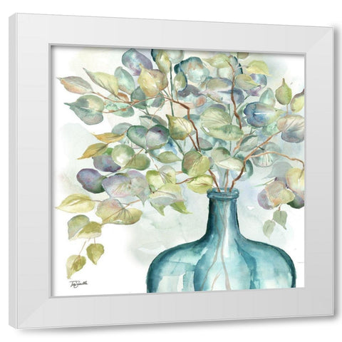 Eucalyptus  in Mason Jar III White Modern Wood Framed Art Print by Tre Sorelle Studios