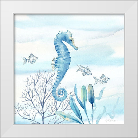 Great Blue Sea II White Modern Wood Framed Art Print by Coulter, Cynthia